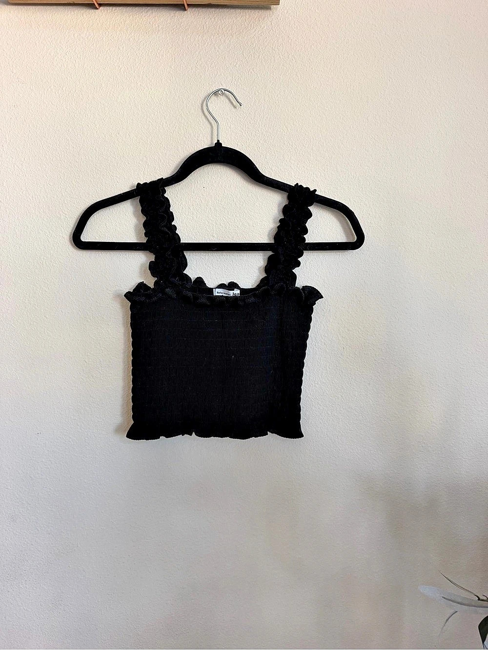 Reformation Leonore Top Black Cropped Tank Top